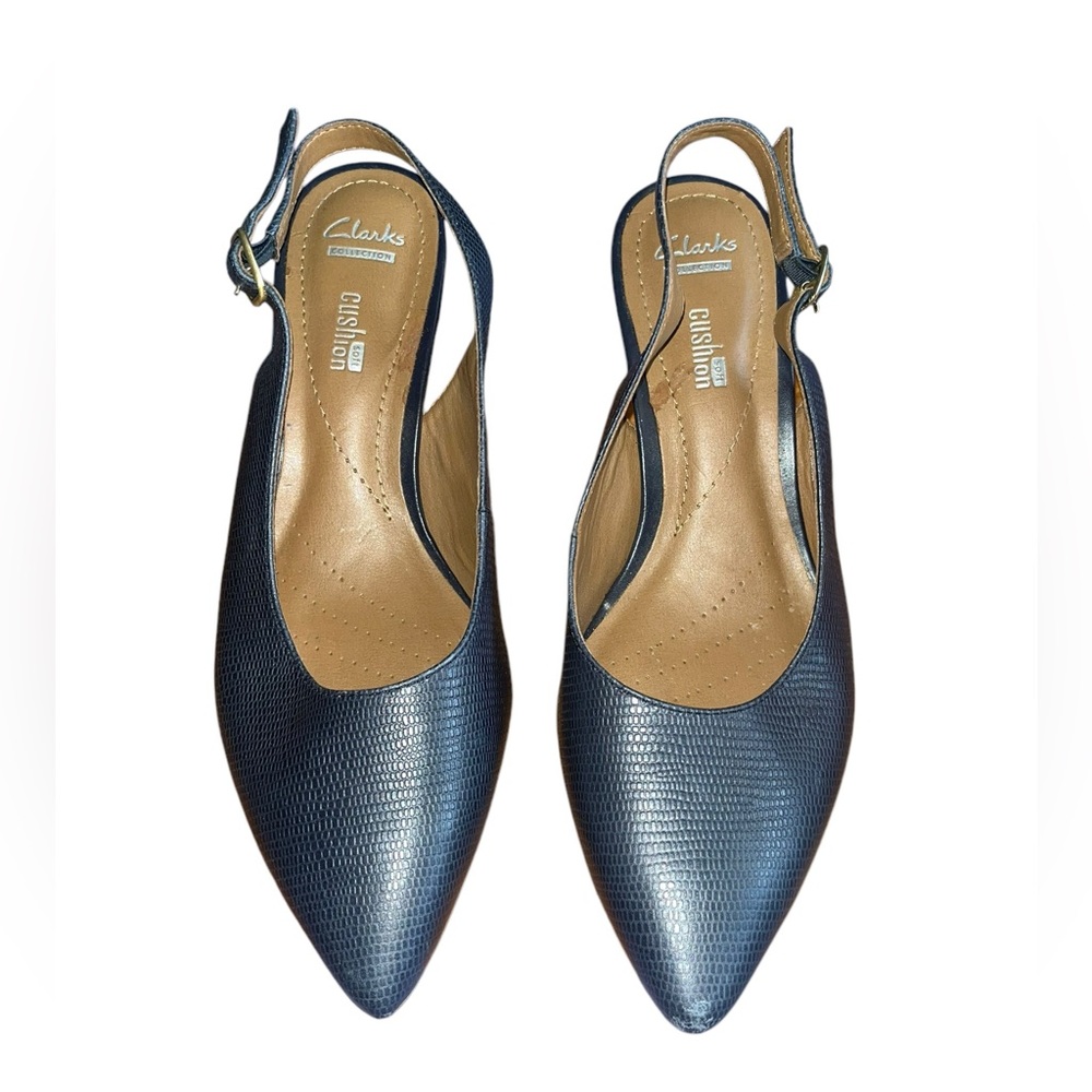 Clark’s Collection Navy Slingback Pumps Size 6.5 M - Picture 2 of 8
